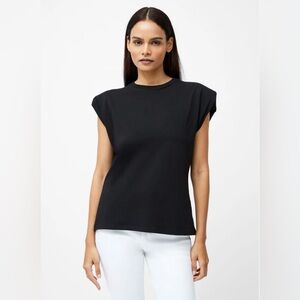 New French Connection Elegant Black Women's shoulder pad tank Top